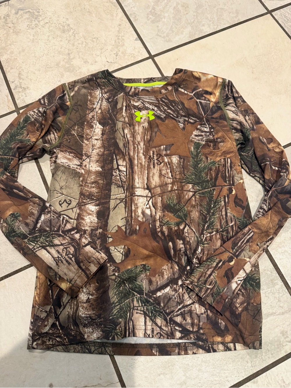 Under Armour Boys' Camo Long Sleeve Top - Brown & Green